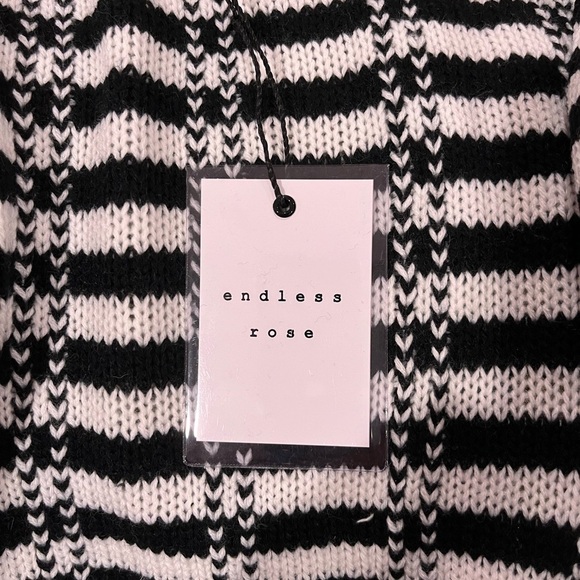 Endless Rose Black and White Fringe Cardigan Size Medium to Large - NWT - Picture 6 of 6